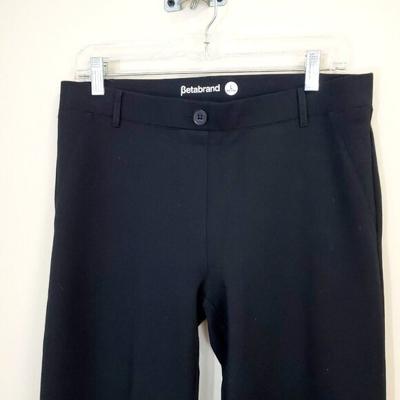 BETABRAND Dress Pants W0104-BK Large Petite Yoga Pant black Classic Bootcut - Picture 3 of 4